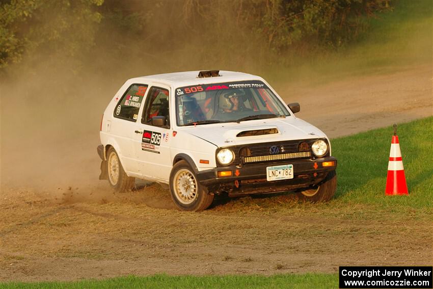 Josh Nykanen / Charlotte Himes VW GTI on SS1, Soo Pass.