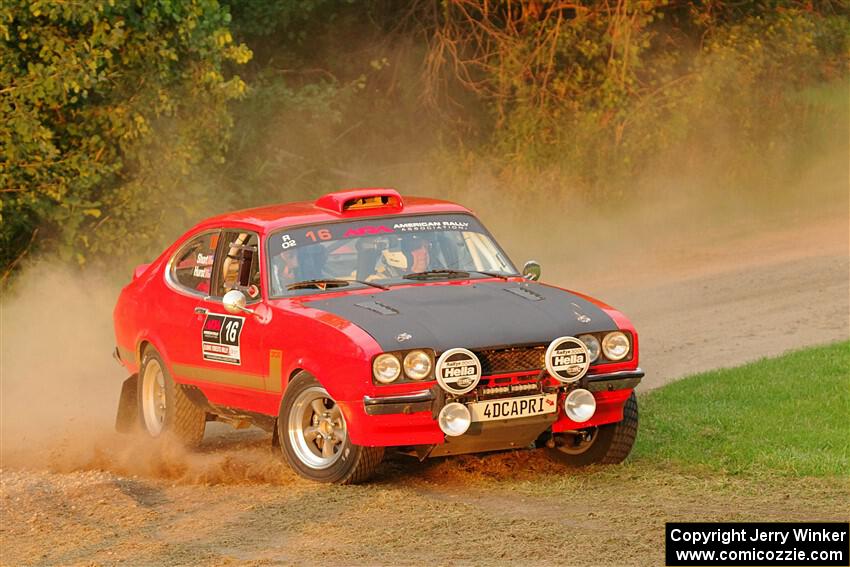 Mike Hurst / Randall Short Ford Capri on SS1, Soo Pass.