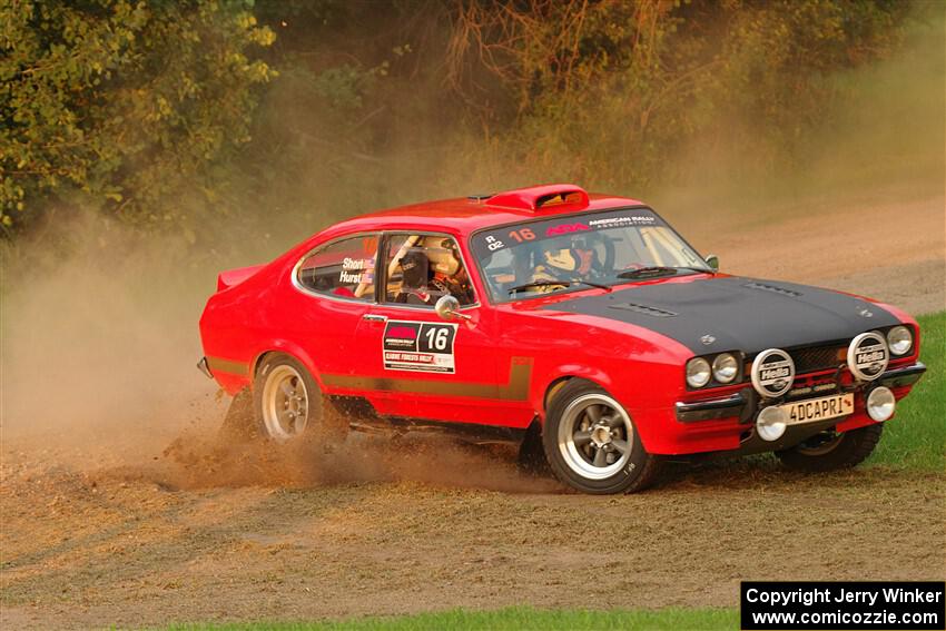 Mike Hurst / Randall Short Ford Capri on SS1, Soo Pass.