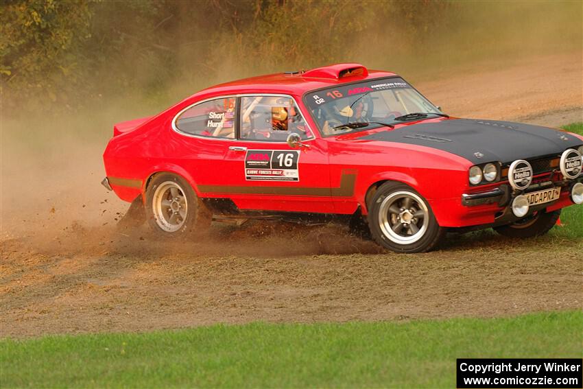 Mike Hurst / Randall Short Ford Capri on SS1, Soo Pass.