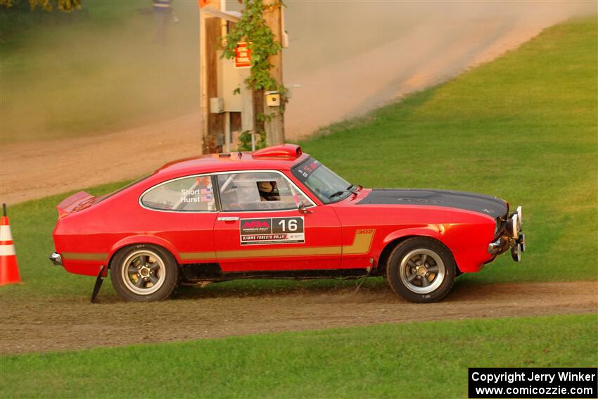 Mike Hurst / Randall Short Ford Capri on SS1, Soo Pass.