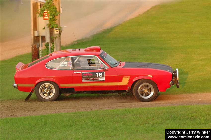 Mike Hurst / Randall Short Ford Capri on SS1, Soo Pass.