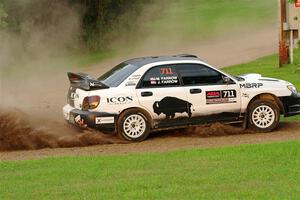 John Farrow / Michael Farrow Subaru WRX on SS1, Soo Pass.