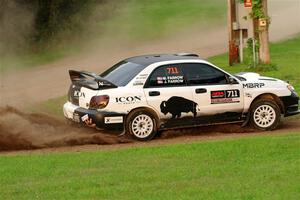 John Farrow / Michael Farrow Subaru WRX on SS1, Soo Pass.