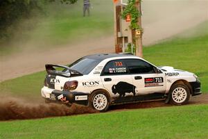 John Farrow / Michael Farrow Subaru WRX on SS1, Soo Pass.