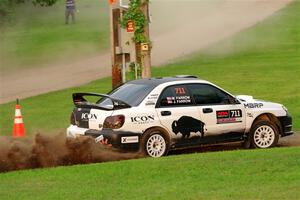 John Farrow / Michael Farrow Subaru WRX on SS1, Soo Pass.