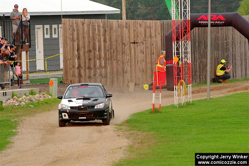 John Farrow / Michael Farrow Subaru WRX on SS1, Soo Pass.