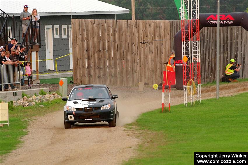 John Farrow / Michael Farrow Subaru WRX on SS1, Soo Pass.