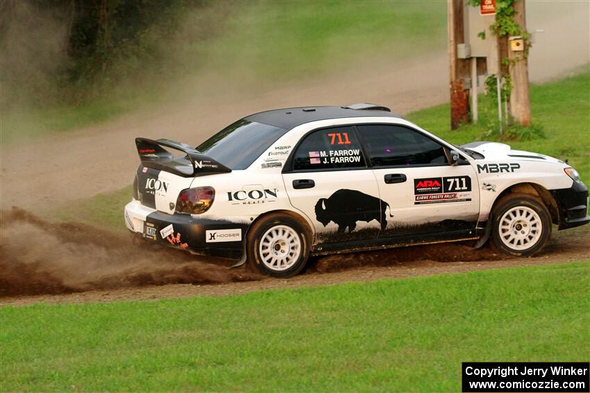 John Farrow / Michael Farrow Subaru WRX on SS1, Soo Pass.