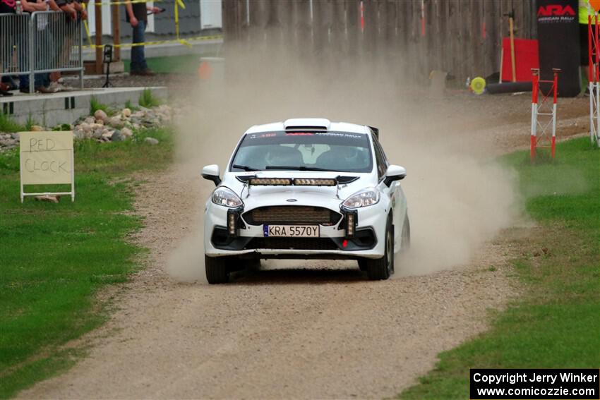 Javier Olivares / K.J. Miller Ford Fiesta Rally3 on SS1, Soo Pass.