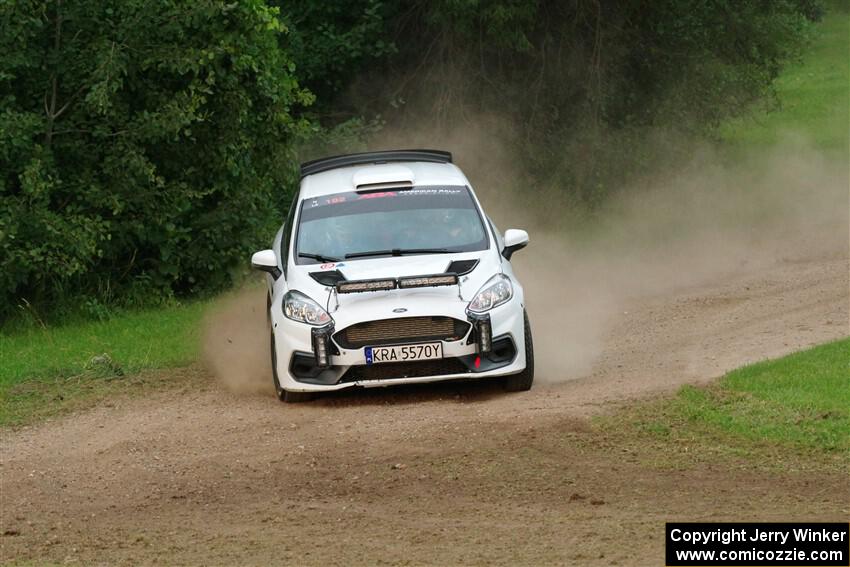 Javier Olivares / K.J. Miller Ford Fiesta Rally3 on SS1, Soo Pass.