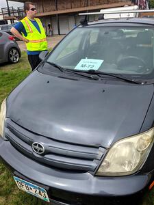 Rhys and I were called in at the last minute to marshal on the Thorpe Tower stages.