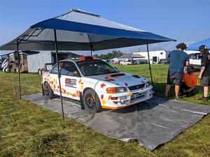 Richard Donovan / Greg Donovan Subaru Impreza before Friday's stages.