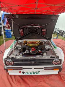 Seamus Burke / Gary McElhinney Ford Escort Mk II before Friday's stages.