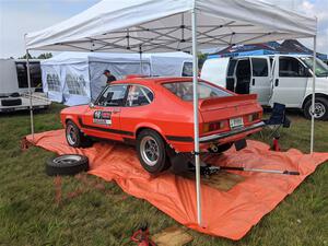 Mike Hurst / Randall Short Ford Capri before Friday's stages.