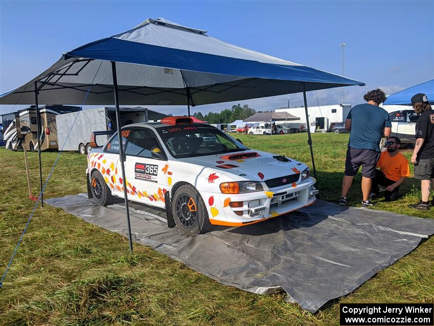 Richard Donovan / Greg Donovan Subaru Impreza before Friday's stages.