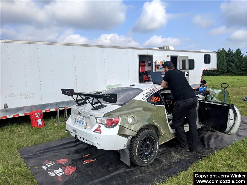 Matt Dickinson / Chris Kremer Subaru Chimera before Friday's stages.