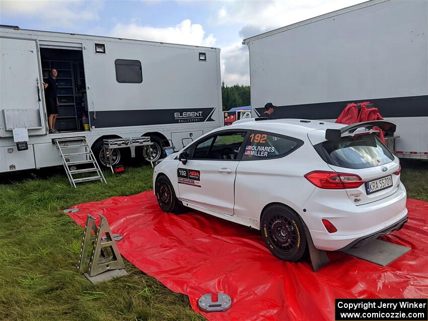 Javier Olivares / K.J. Miller Ford Fiesta Rally3 before Friday's stages.