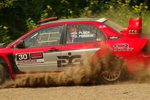 George Plsek / Danny Persein Mitsubishi Lancer WRC on SS2, Thorpe Tower I.