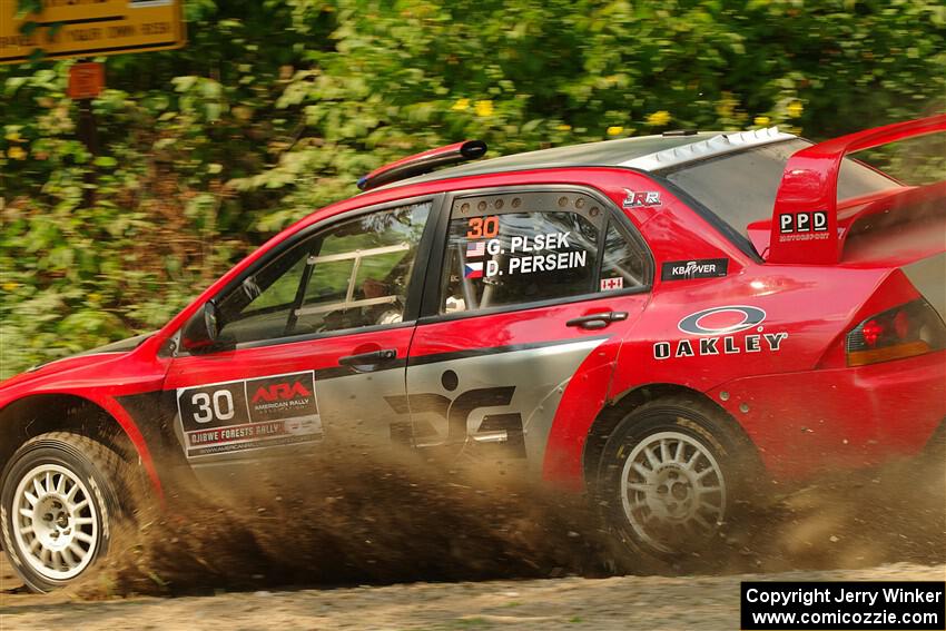 George Plsek / Danny Persein Mitsubishi Lancer WRC on SS2, Thorpe Tower I.