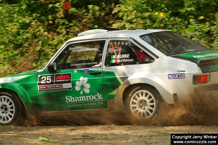 Seamus Burke / Gary McElhinney Ford Escort Mk II on SS2, Thorpe Tower I.