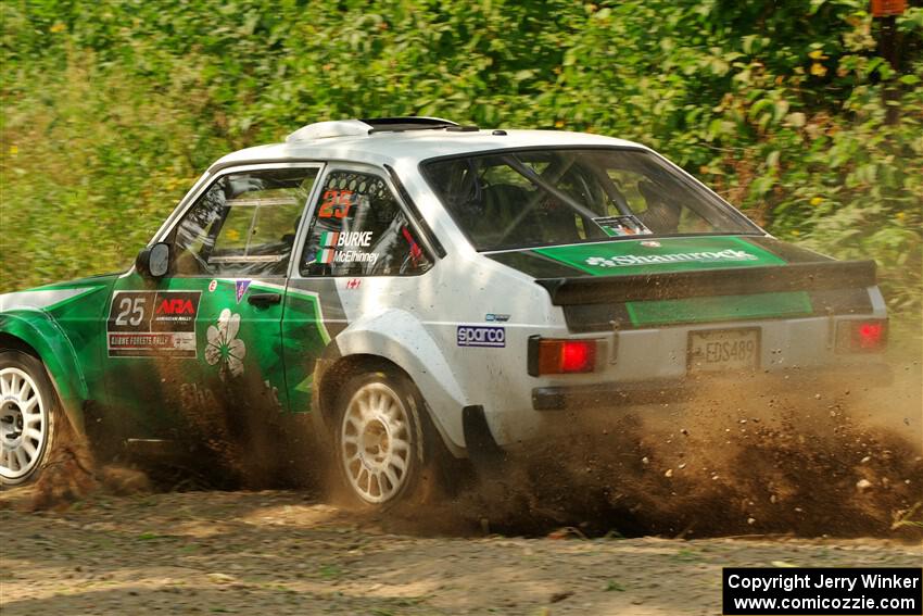 Seamus Burke / Gary McElhinney Ford Escort Mk II on SS2, Thorpe Tower I.