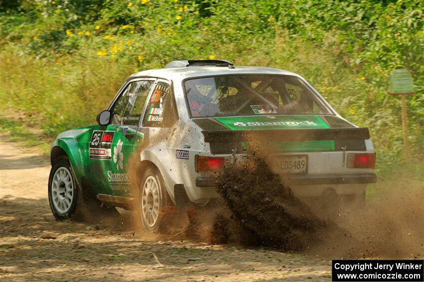 Seamus Burke / Gary McElhinney Ford Escort Mk II on SS2, Thorpe Tower I.