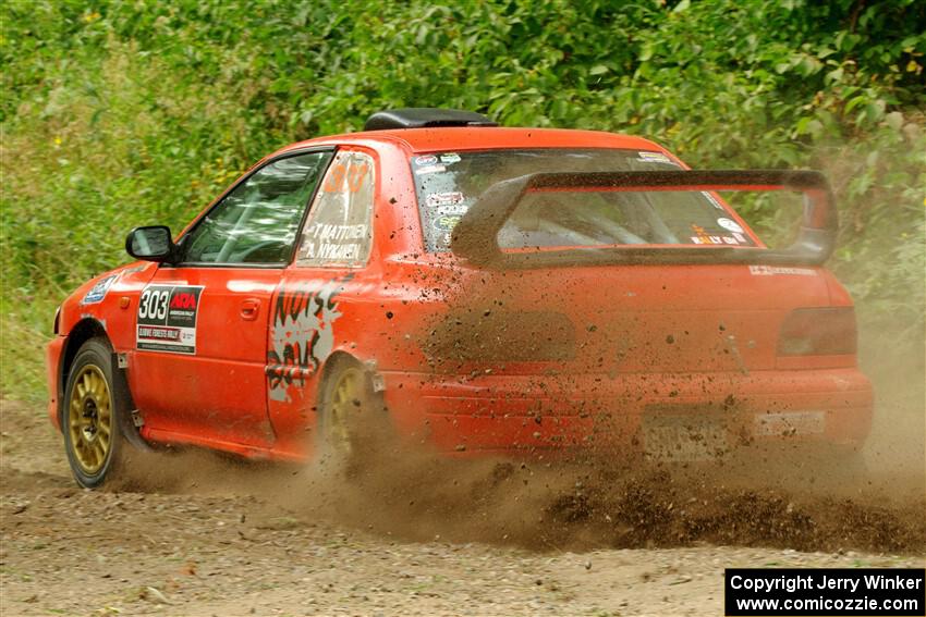 Travis Mattonen / Anikka Nykanen Subaru Impreza on SS2, Thorpe Tower I.