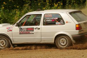 Josh Nykanen / Charlotte Himes VW GTI on SS2, Thorpe Tower I.