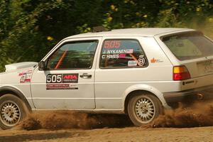 Josh Nykanen / Charlotte Himes VW GTI on SS2, Thorpe Tower I.