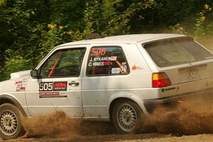 Josh Nykanen / Charlotte Himes VW GTI on SS2, Thorpe Tower I.