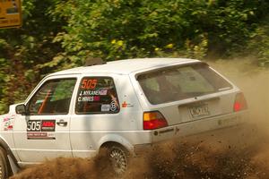 Josh Nykanen / Charlotte Himes VW GTI on SS2, Thorpe Tower I.