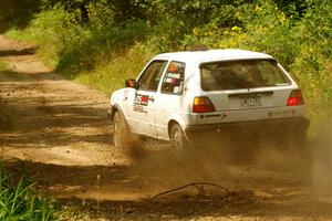 Josh Nykanen / Charlotte Himes VW GTI on SS2, Thorpe Tower I.