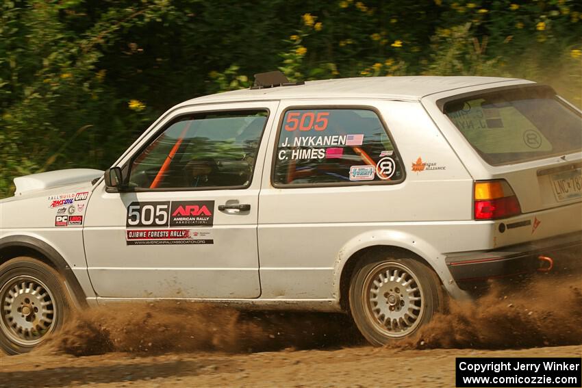 Josh Nykanen / Charlotte Himes VW GTI on SS2, Thorpe Tower I.