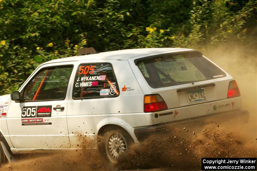 Josh Nykanen / Charlotte Himes VW GTI on SS2, Thorpe Tower I.