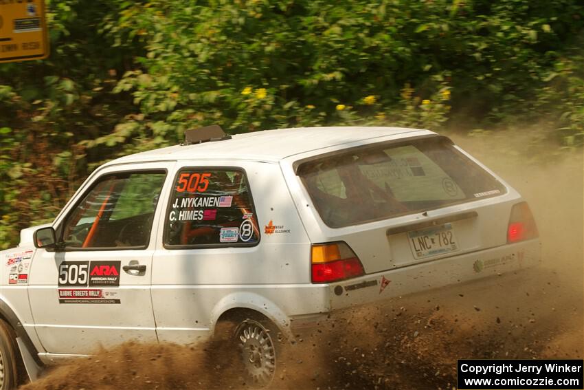 Josh Nykanen / Charlotte Himes VW GTI on SS2, Thorpe Tower I.