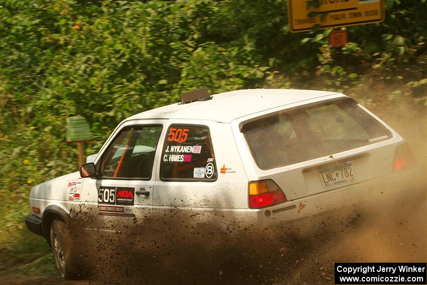 Josh Nykanen / Charlotte Himes VW GTI on SS2, Thorpe Tower I.