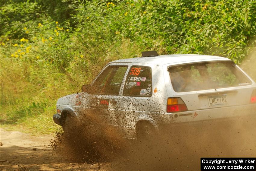 Josh Nykanen / Charlotte Himes VW GTI on SS2, Thorpe Tower I.