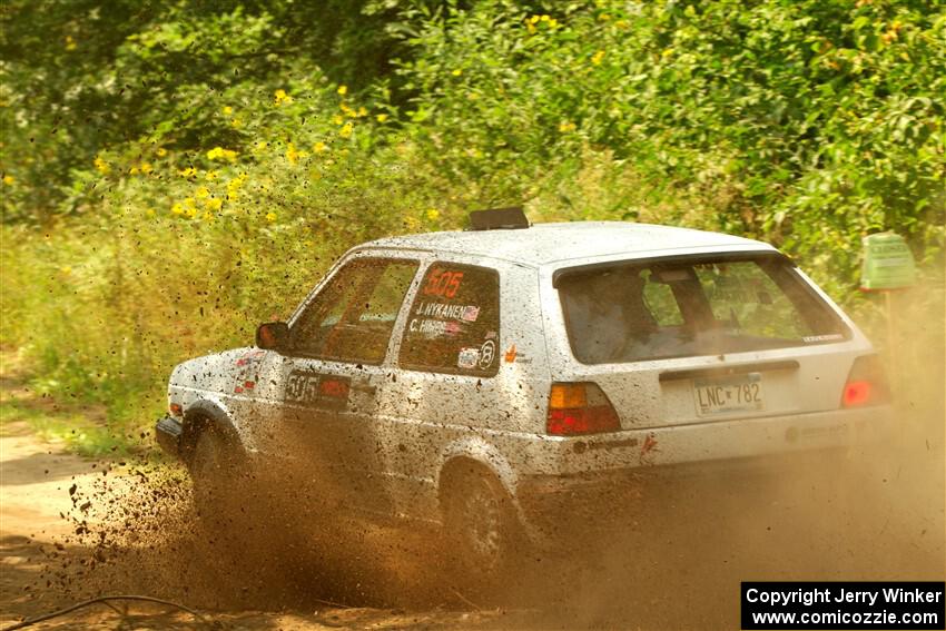 Josh Nykanen / Charlotte Himes VW GTI on SS2, Thorpe Tower I.