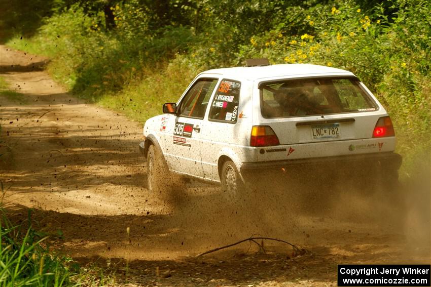 Josh Nykanen / Charlotte Himes VW GTI on SS2, Thorpe Tower I.