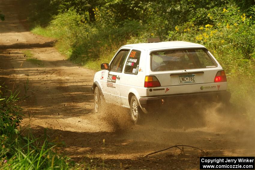 Josh Nykanen / Charlotte Himes VW GTI on SS2, Thorpe Tower I.