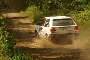 Josh Nykanen / Charlotte Himes VW GTI on SS2, Thorpe Tower I.