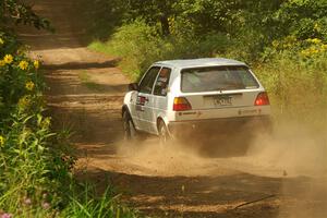 Josh Nykanen / Charlotte Himes VW GTI on SS2, Thorpe Tower I.