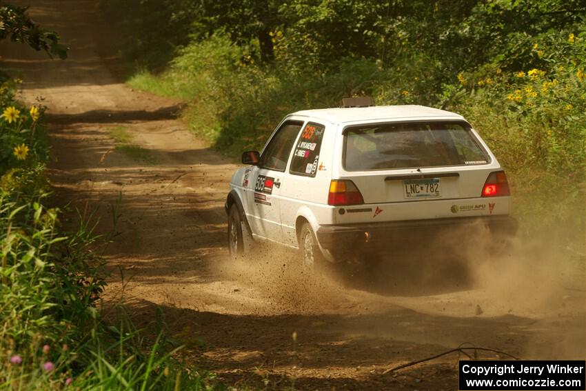 Josh Nykanen / Charlotte Himes VW GTI on SS2, Thorpe Tower I.