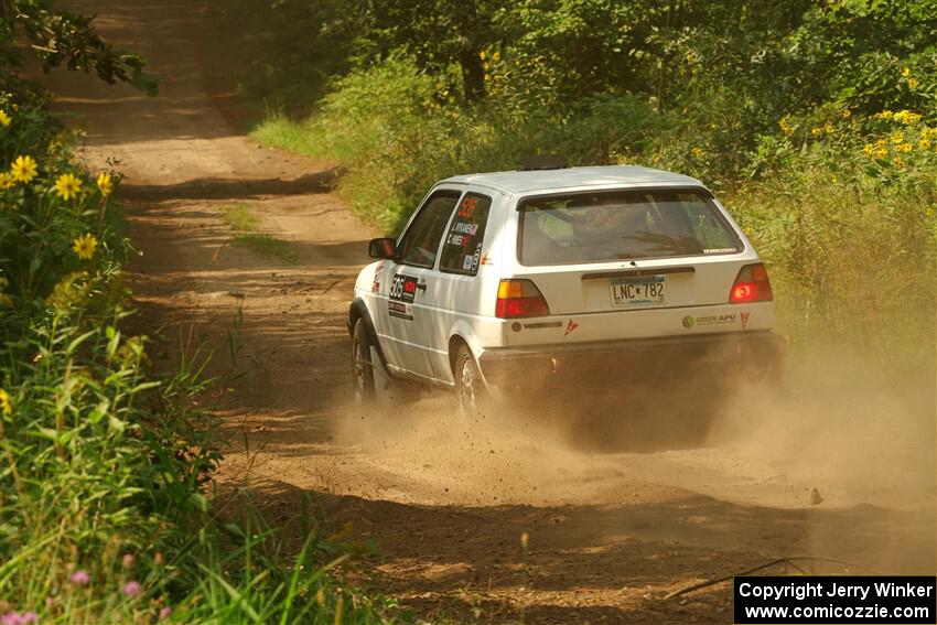 Josh Nykanen / Charlotte Himes VW GTI on SS2, Thorpe Tower I.