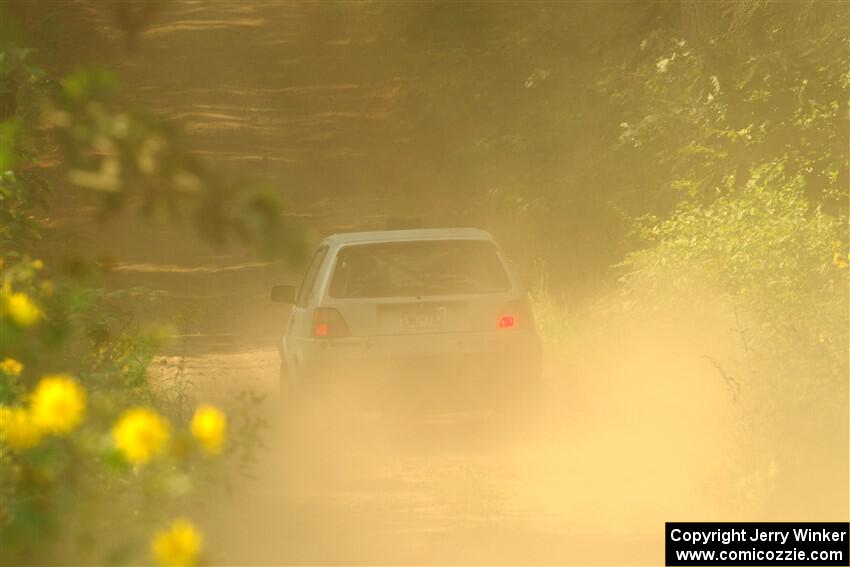 Josh Nykanen / Charlotte Himes VW GTI on SS2, Thorpe Tower I.