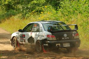 Peter Farrow / Ian Nelson Subaru WRX on SS2, Thorpe Tower I.