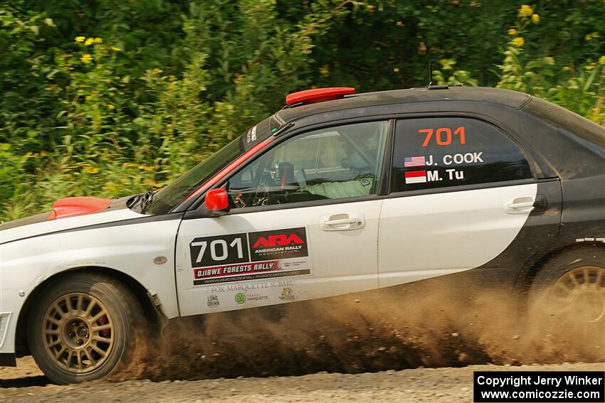 Jason Cook / Maggie Tu Subaru WRX on SS2, Thorpe Tower I.