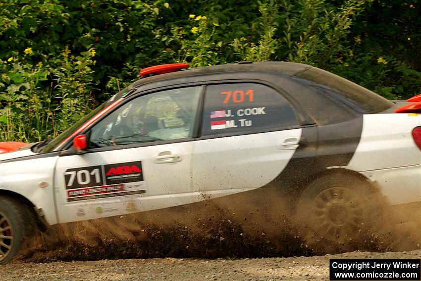 Jason Cook / Maggie Tu Subaru WRX on SS2, Thorpe Tower I.