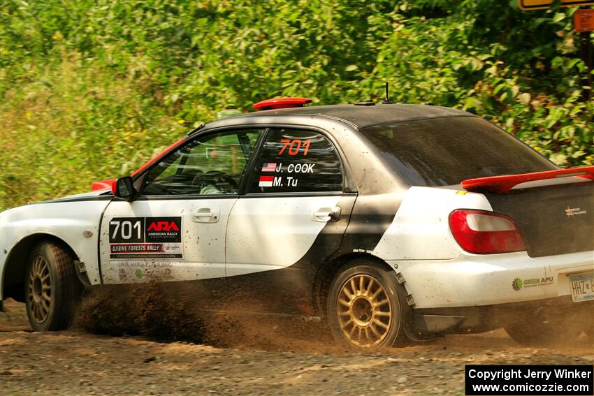 Jason Cook / Maggie Tu Subaru WRX on SS2, Thorpe Tower I.